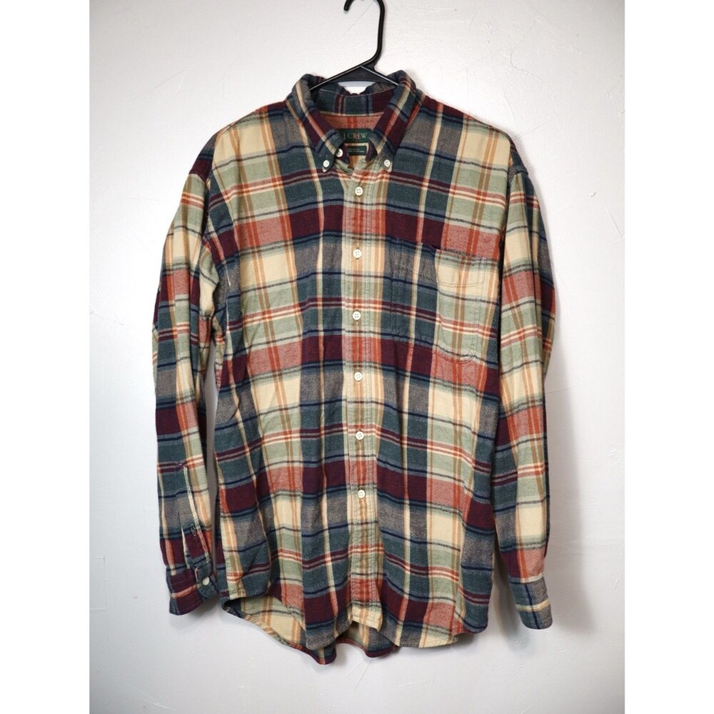 J. Crew 100% Cotton Multicolor Plaid Flannel Button Down Shirt Size Large - Picture 1 of 4